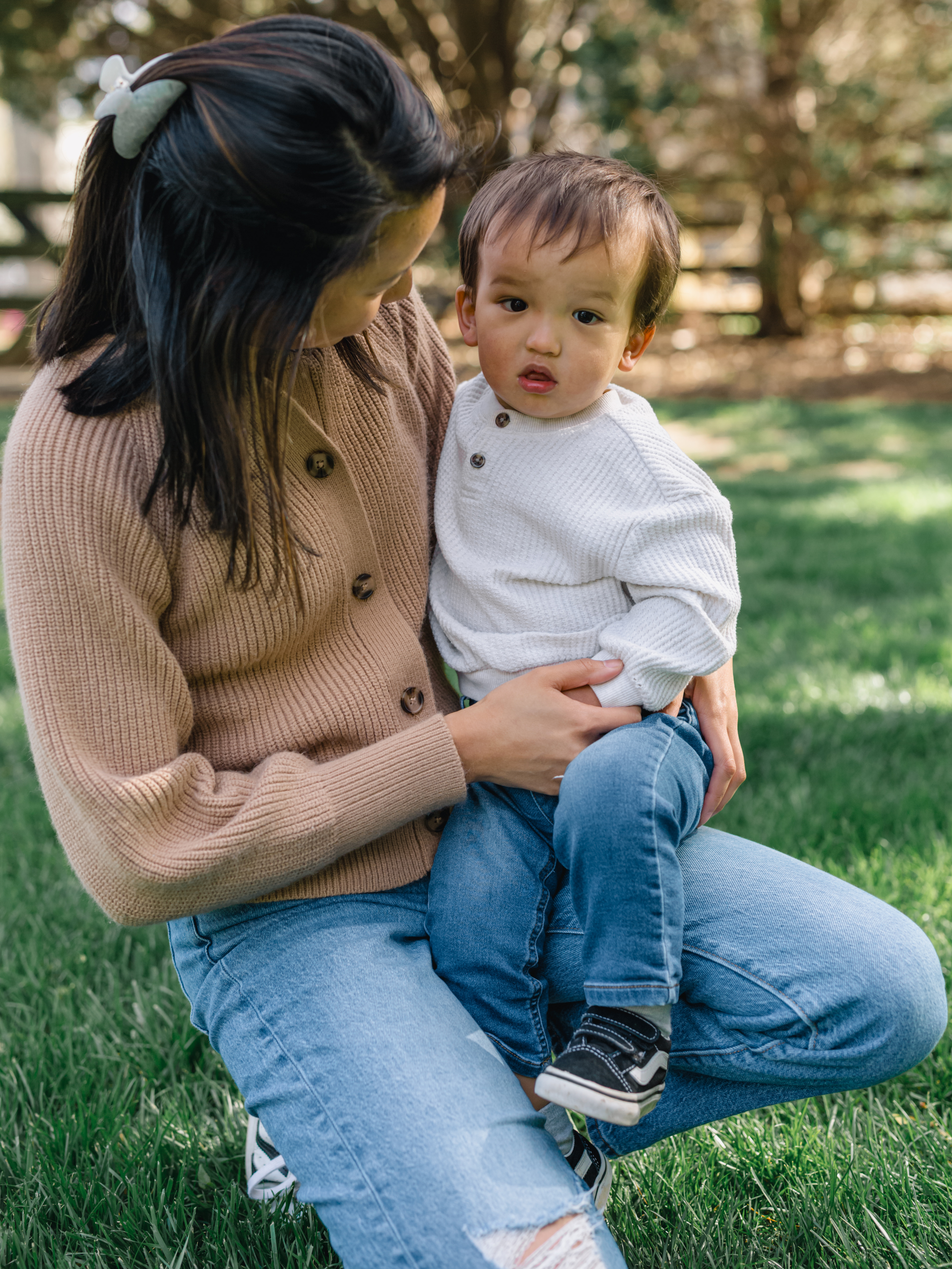 Judah with his parents outdoors